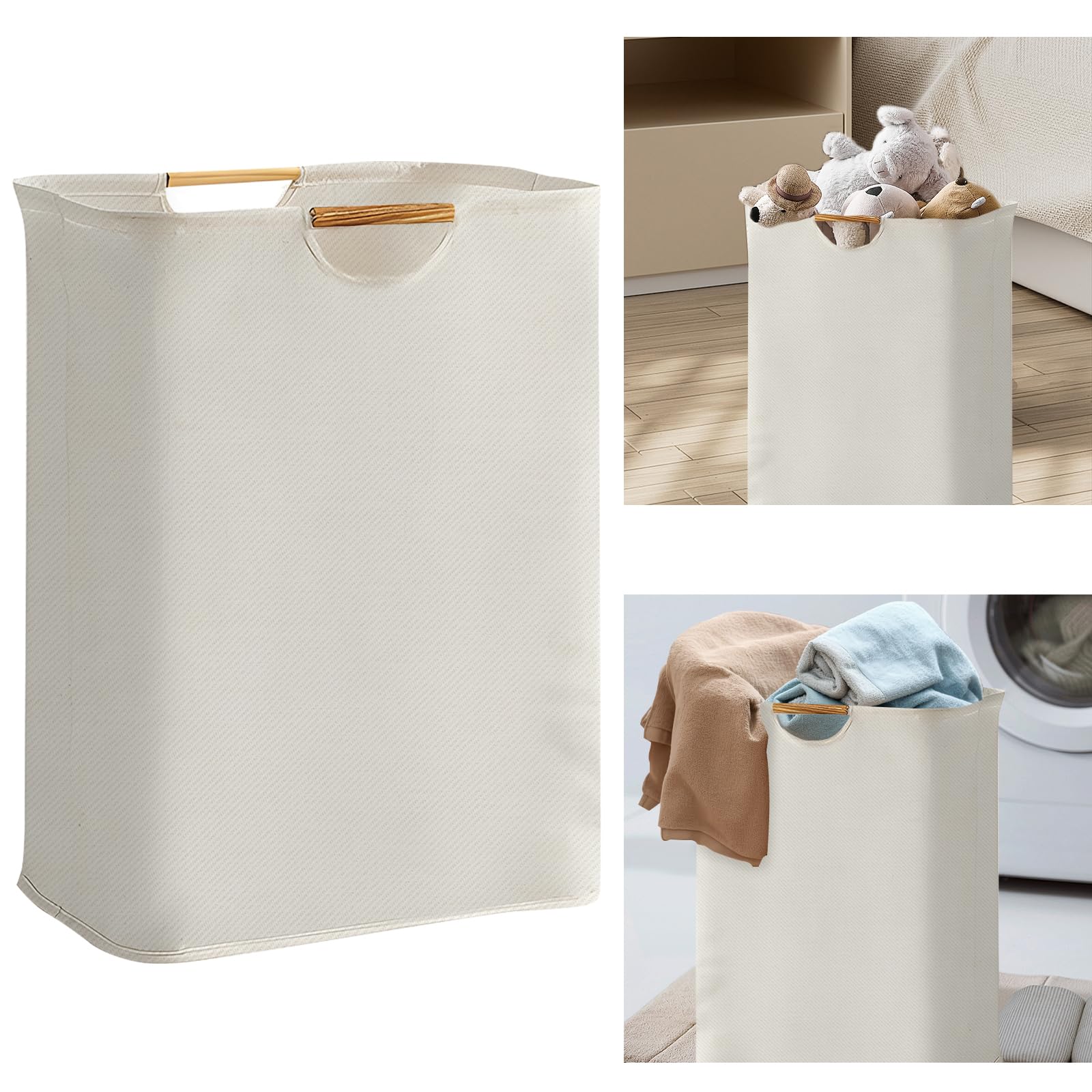 HYran Laundry Basket, Laundry Basket, 39 x 53 x 27 cm, Fabric Laundry Basket, Laundry Basket for Bathroom, Storage Baskets, Washing Baskets