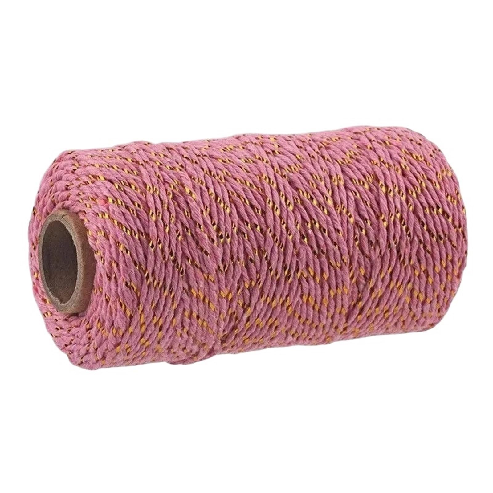 Cotton Macrame Cord 2mm 100M Macrame Cord Cotton Rope String Crafts DIY Colored Thread Twisted Twine Handmade Sewing Home Wedding Decoration(Color27,2roll)