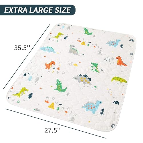 Miniatura 3 de 2 cambiadores impermeables de 27 x 35 pulgadas, almohadillas reutilizables a prueba de fugas para cuna, cambiador de bebé portátil unisex para el