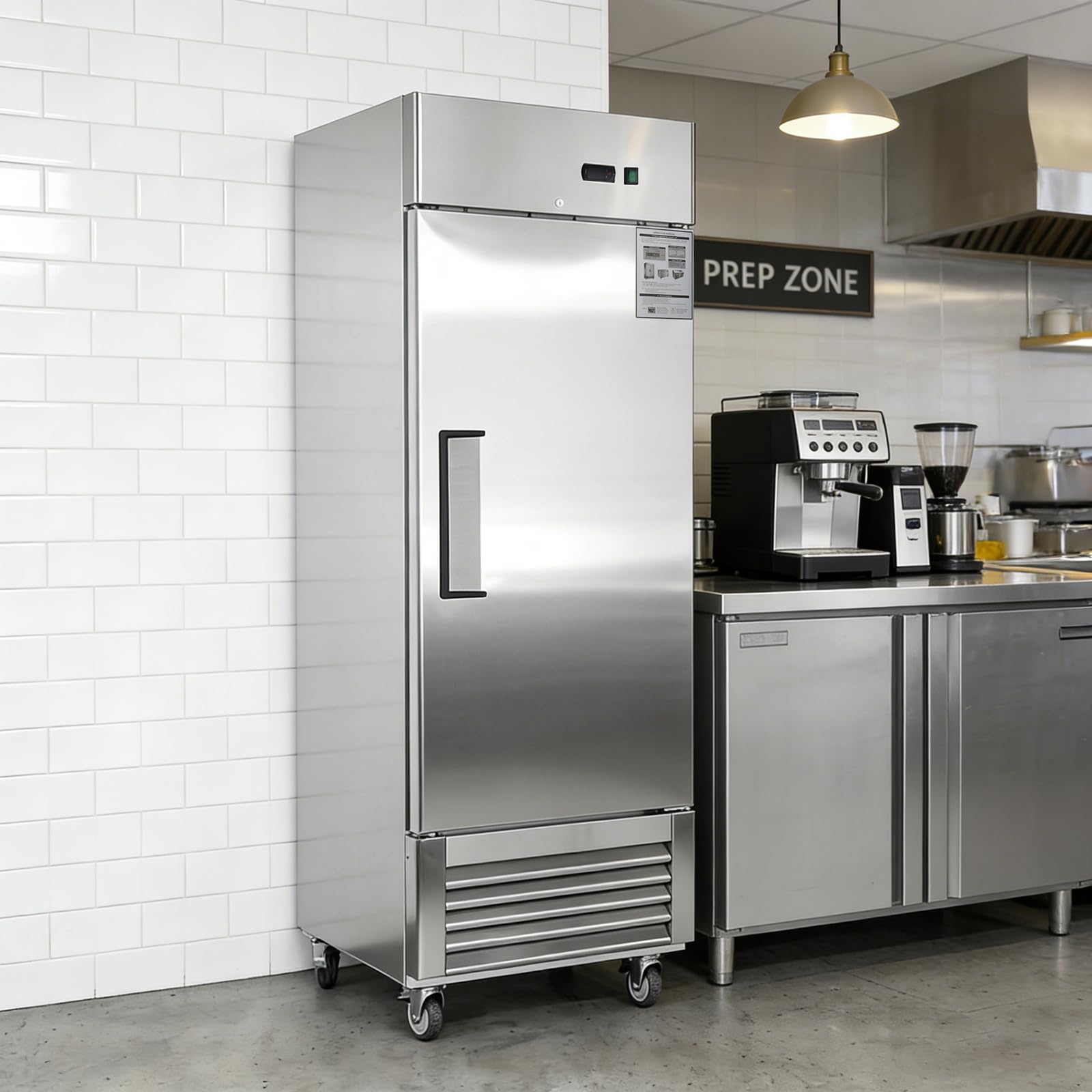 27"W Commercial Reach-In Freezer, 1 Solid Door Stainless Steel Upright Freezer, 18.68 Cu.Ft Fan Cooling Freezer For Restaurants | Fridge.com