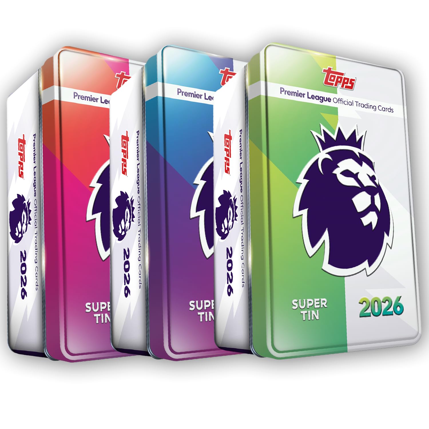 Topps Premier League 2026 - Debüt-Edition - Super Tin Bundle (Online-exklusiv). Enthält alle 3 Super Tins der Kollektion in einem Bundle.