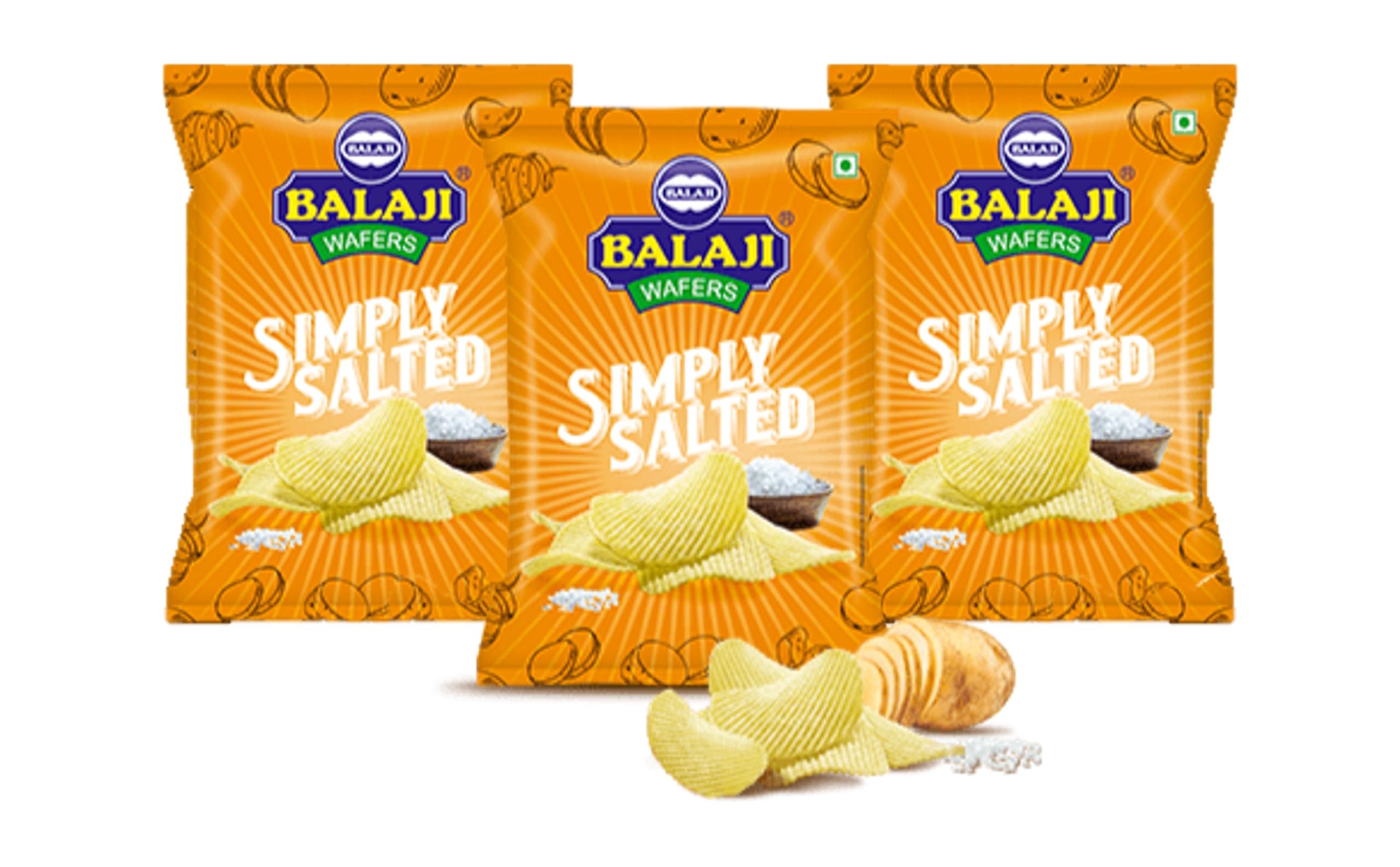 Balaji Wafers Simply Salted Potato Chips, 35g (Pack Of 3) - HUMARABAZAR (B0CTTMS7B8) Amazon Price History, Amazon Price Tracker