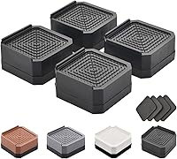 Vista 10 de Elevador de Cama Elevador de Muebles Rectangular Ajustable de Alta Resistencia Bloque de Levantamiento hasta 3 pulgadas y 4.3 pulgadas para Patas