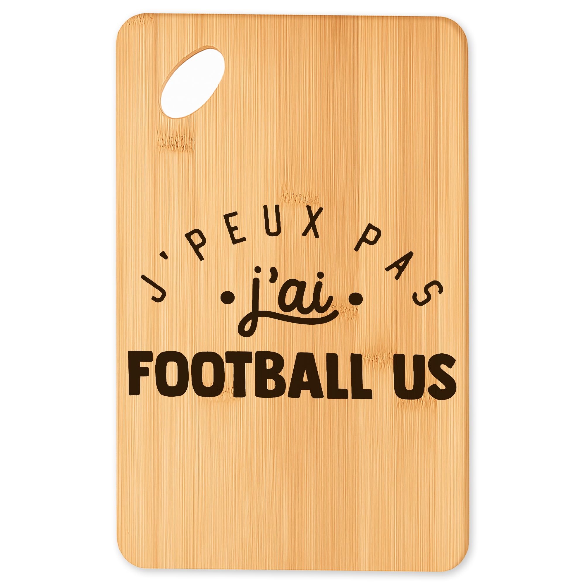 Planche à découper football US pour un cadeau original de cuisine ou d'apéritif.