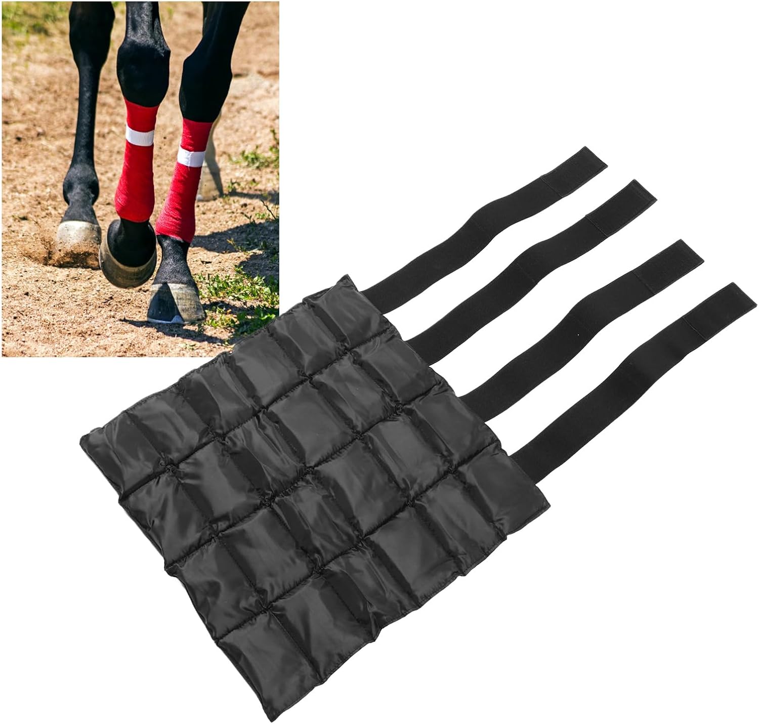 Horse Ice Pack, Professional Reusable Soft Comfortable Breathable Horse Cooling Leg Wrap, Horse Supply Ice Boot for Hock Ankle Knee Leg Boots
