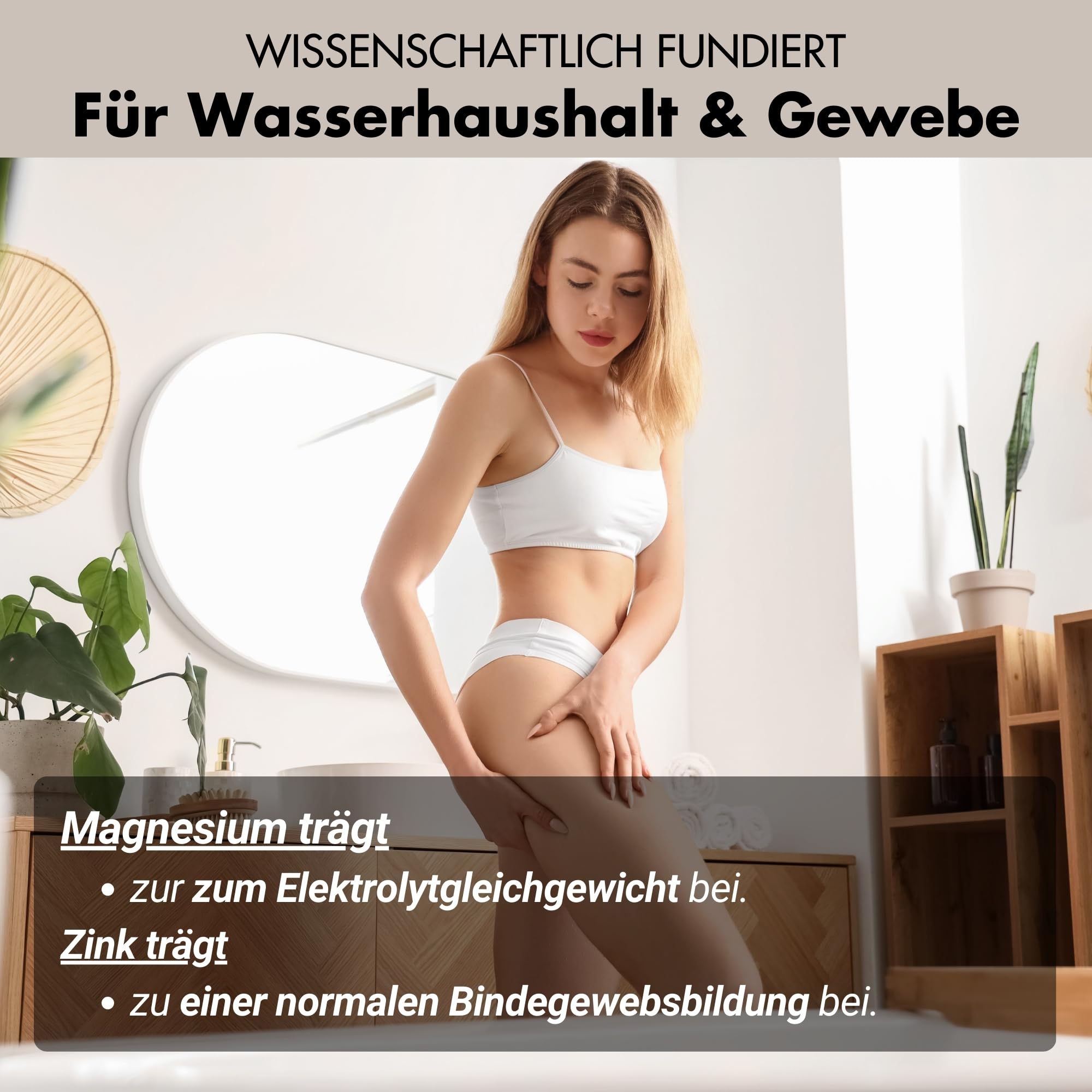 Water Balance Komplex - 180 vegane Entwässerungstabletten hochdosiert für Bindegewebsbildung – Brennnessel Kapseln mit rotem Weinrebenblatt, Rosskastanie, Magnesium & Mangan - vegan & laborgeprüft
