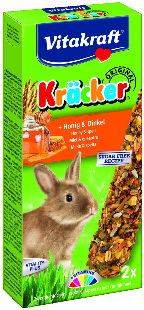 Friandises pour lapin nain Vitakraft Kräcker bâtonnet miel épeautre
