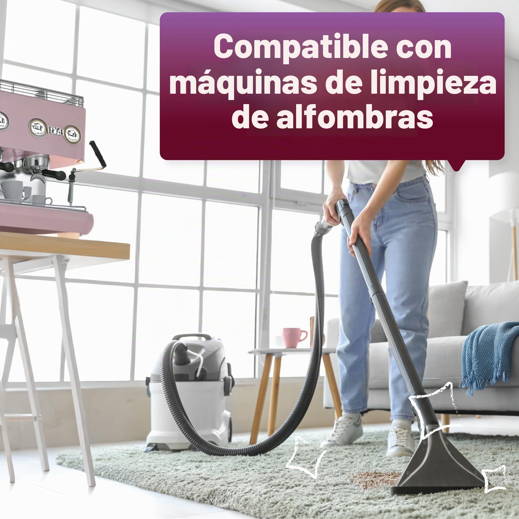 Dirtbusters Fórmula Concentrada 3 en 1 Limpia y Desodoriza Moquetas y Tapizados. Elimina y Neutraliza los Malos Olores. Apto para Aspiradoras y Materiales Delicados. Aroma a Fresco 5 Litros.