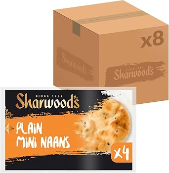 Sharwood's Plain Mini Naans, 32 Authentic Flame-Baked Flatbreads