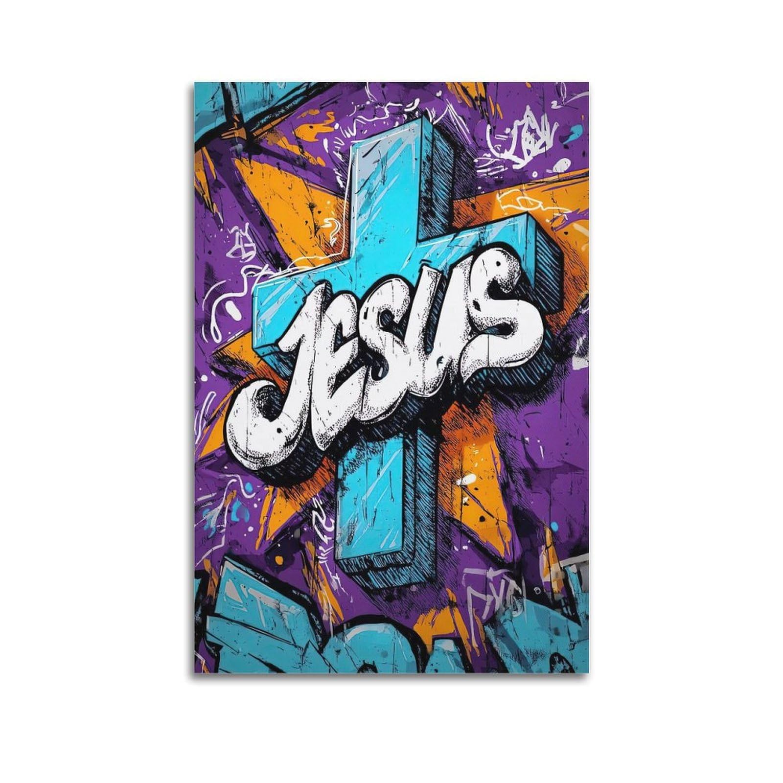 ESTE Christianity Jesus Faith Street Graffiti Poster Decorative Painting Canvas Modern Art Picture 24x36inch(60x90cm)