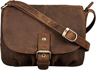 Iris' Bolso de Cuero Mujer Pequeño Vintage - Bolso Bandolera Piel Elegante para Salir - Bolso de Fiesta, Noche y Casual con Correa Ajustable
