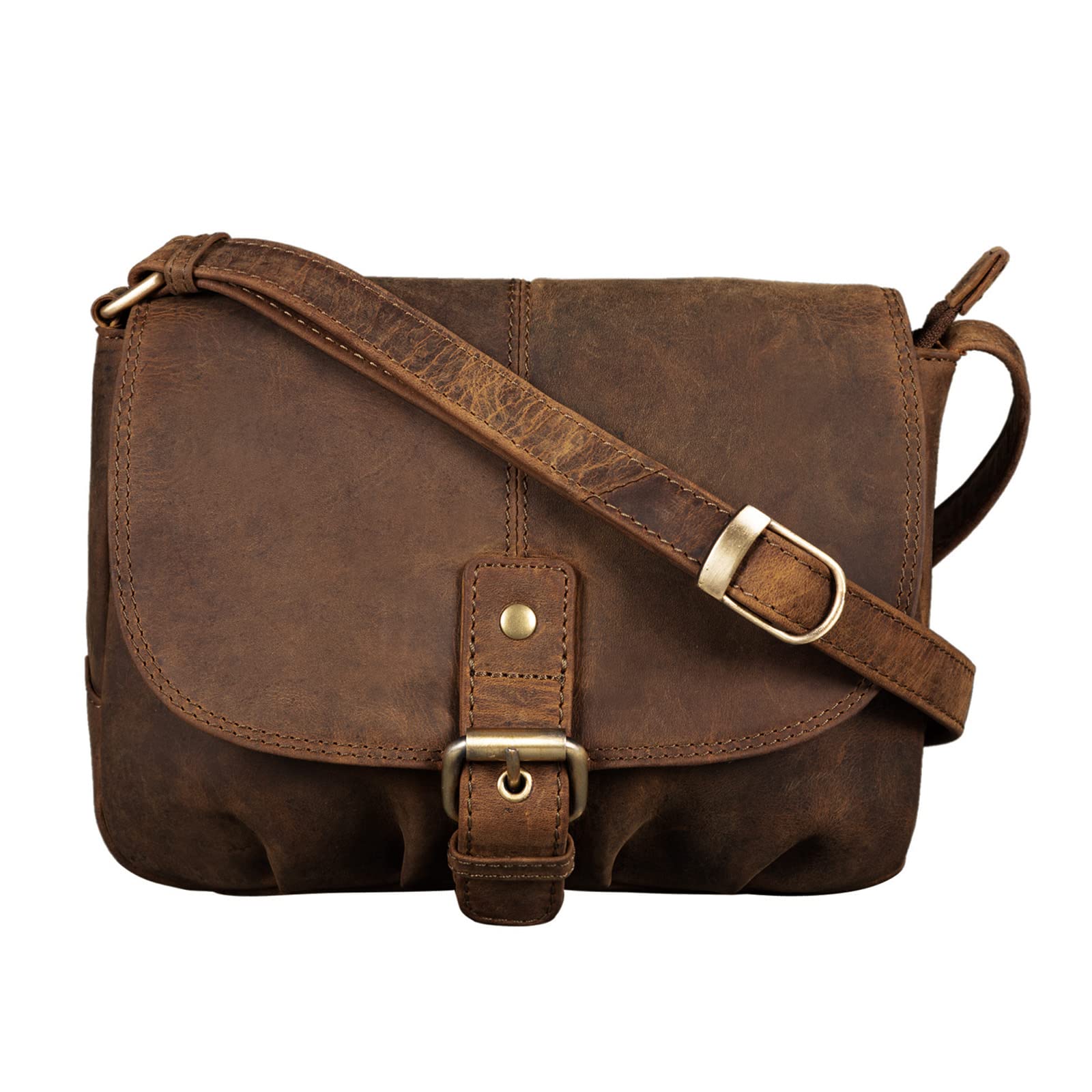 STILORD Iris Petit Sac à Main en Cuir pour Femme – Sac Bandoulière Vintage pour Sorties, Fêtes & Quotidien – Sac en Cuir Véritable Couleur:Marron Moyen