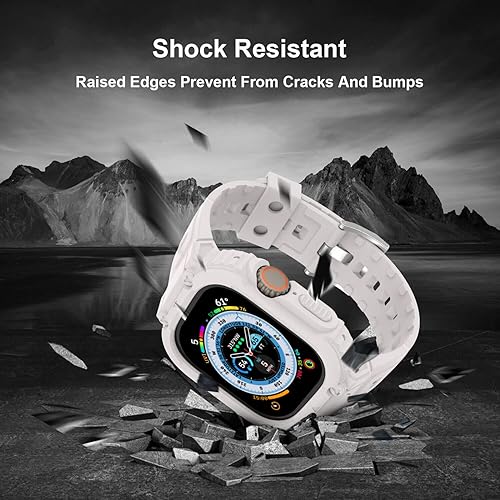 Miniatura 4 de Correa compatible con Apple Watch 9 con funda, correa de reloj deportivo de TPU suave a prueba de golpes, con funda protectora para iWatch Ultra SE