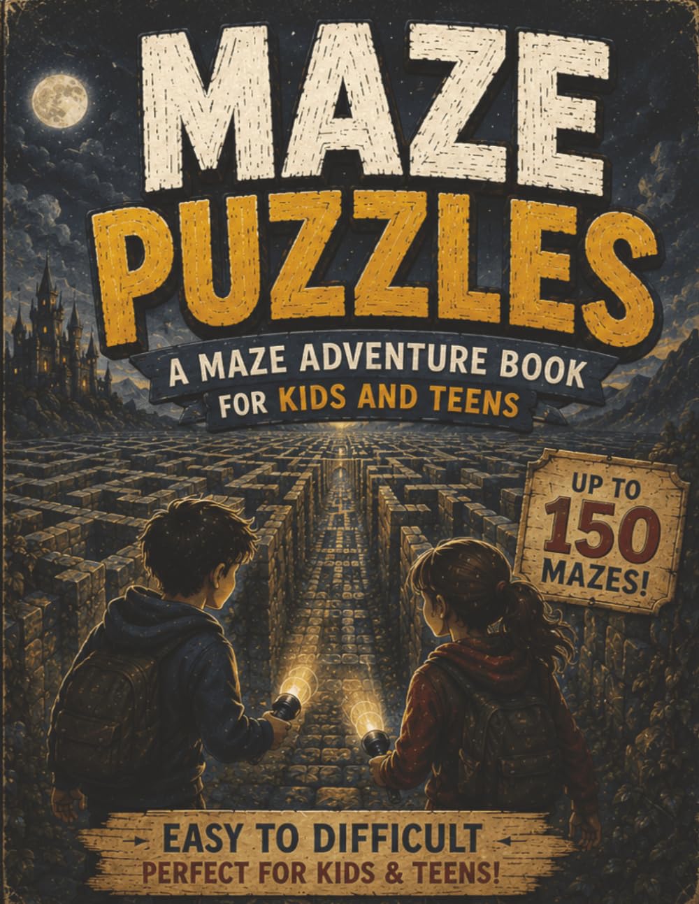 Maze Puzzles Book for Kids and Teens: Large Maze Puzzles Book for Kids and Teens! up to 150 fun and challenging mazes