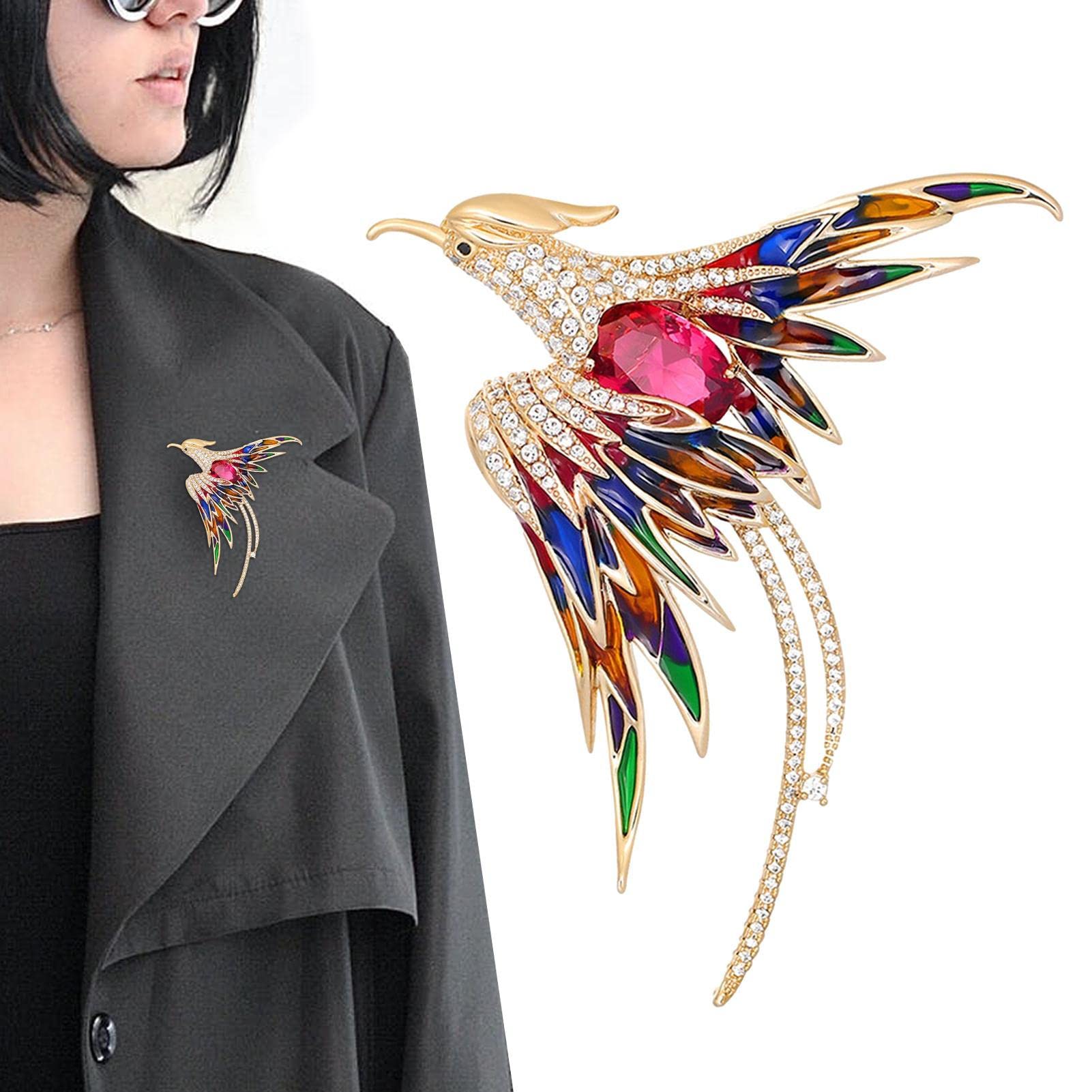 Spilla con strass Phoenix Spilla da bavero per donne Ragazze Eleganza Piuma di uccello Spilla smaltata Moda Abito maglione Cappello Zaino Accessori per abiti Spille Gioielli vintage Regali (Blu Spilla con strass Phoenix Spilla da bavero per donne Ragazze Eleganza Piuma di uccello Spilla smaltata Moda Abito maglione Cappello Zaino Accessori per abiti Spille Gioielli vintage Regali (Blu