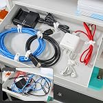 50Pcs Cord Organizer Kit, Reusable Silicone Cable Ties, Strong Adhesive Cable Clips for Cable Management, Multipurpose Wire Management for Bundling and Fastening Various Wires (6 Colors)