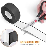 flintronic Puha Szegélyléc 10m x 38mm Fekete, Öntapadós PVC Lábazati Szalag, Rugalmas Tömítőcsík Falhoz 3