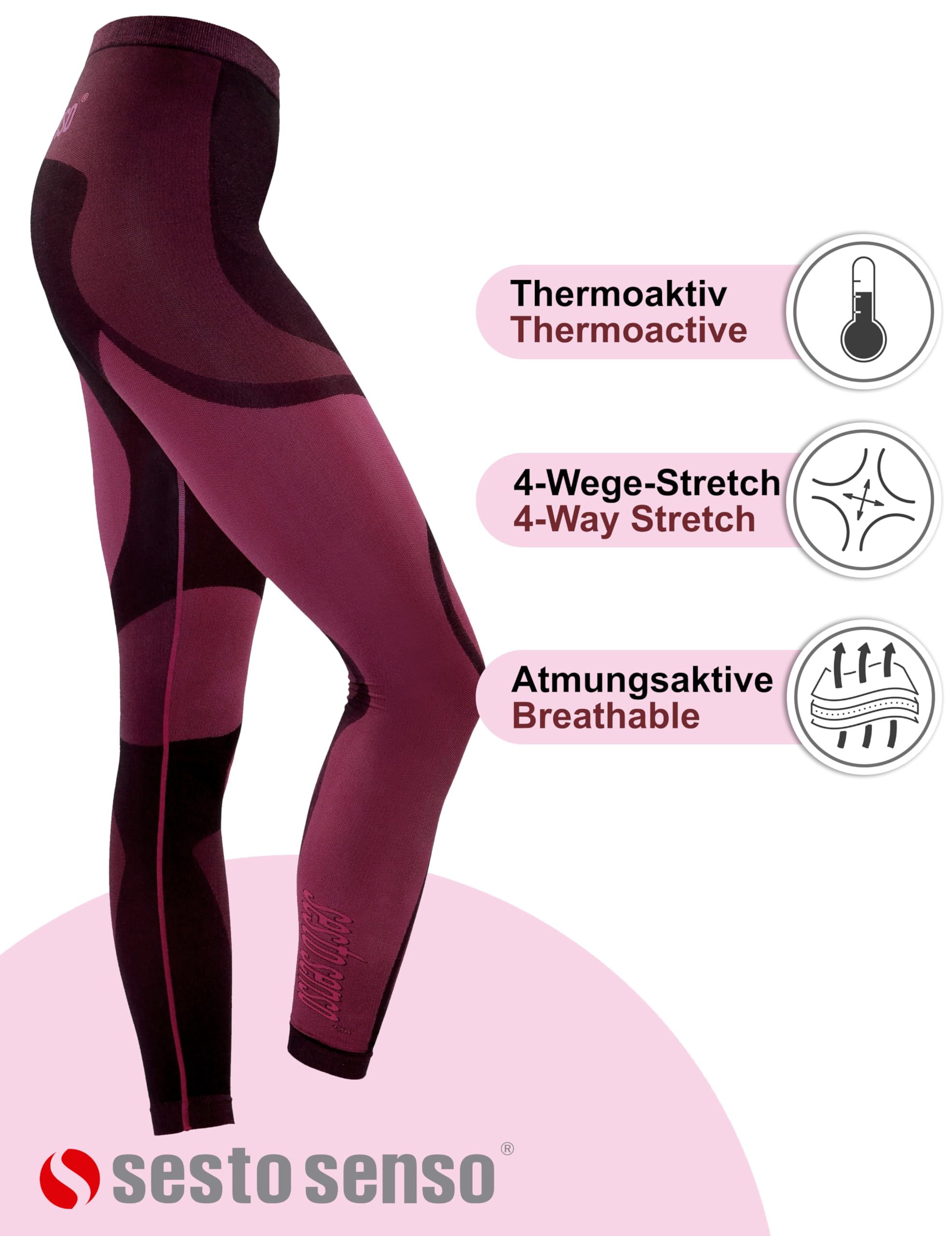 sesto senso Femme sous-Vêtements Thermique Caleçon Pantalon Long Fonctionnel Bas Base Layer Thermo Active