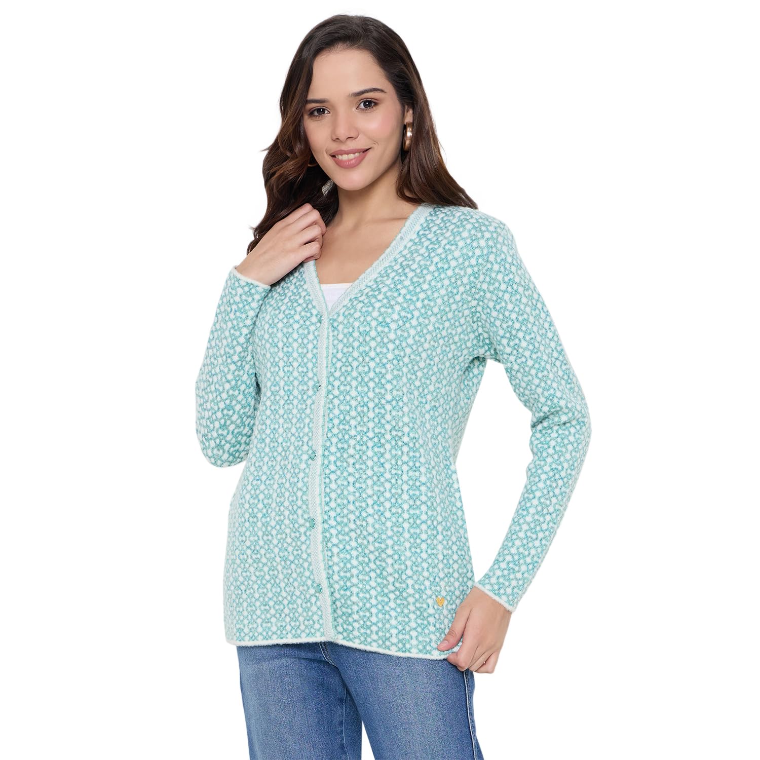 duke Acrylic Blend Stardust Women Full Sleeve Front Open Cardigan Sweater-picture-55