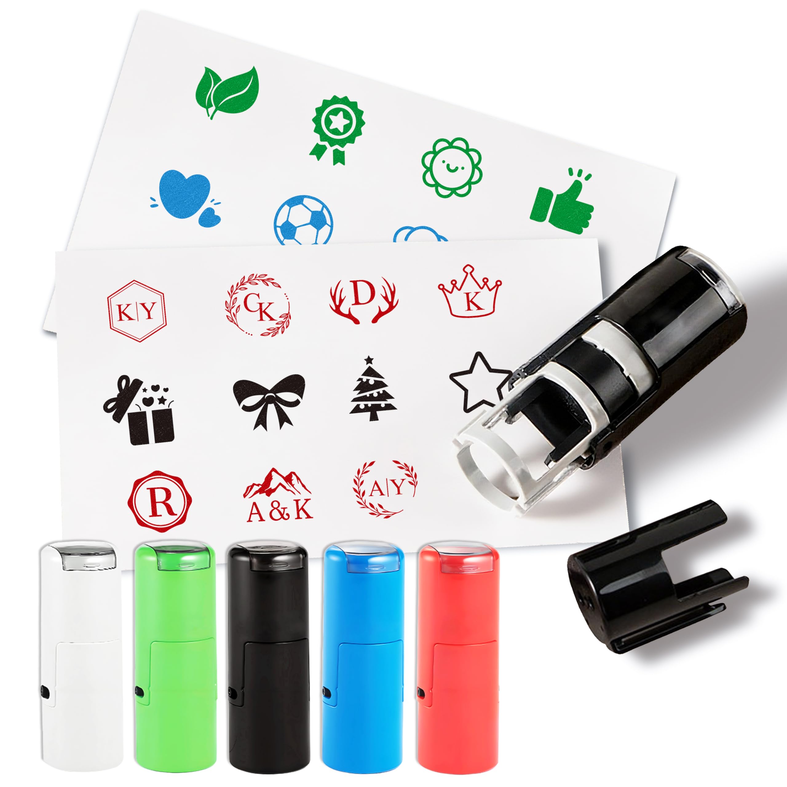 Custom Loyalty Card Stamp with Logo for Business Personalised Mini Self Inking Stamps 12mm/0.47inch Customised Rubber Stamp Small Coffee Drink Stamp