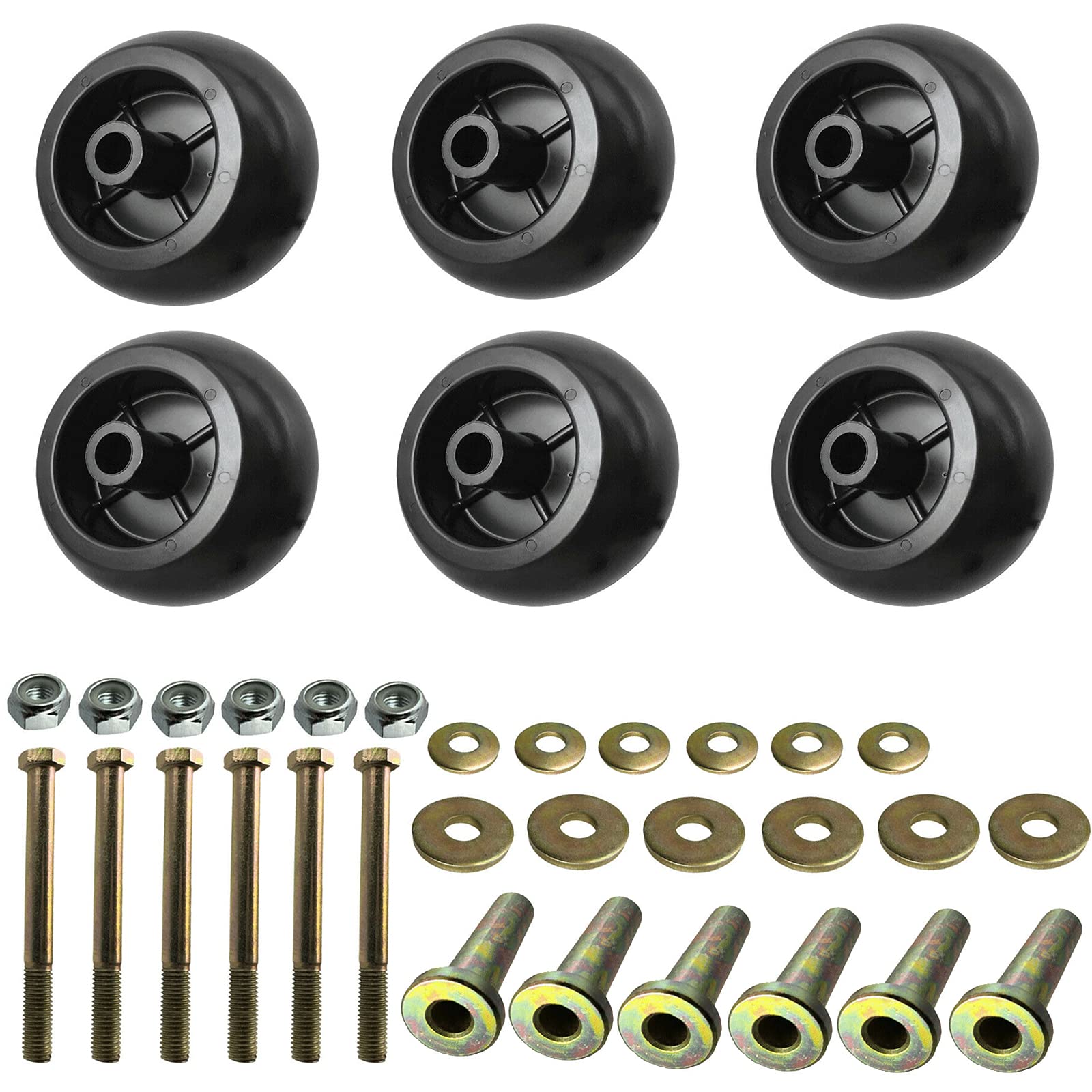 Masnln Plastic Deck Wheel for Exmark TORO 103-3168 103-4051 1-603299 103-7263 109-9011 Mower with Hardware Kits (6)