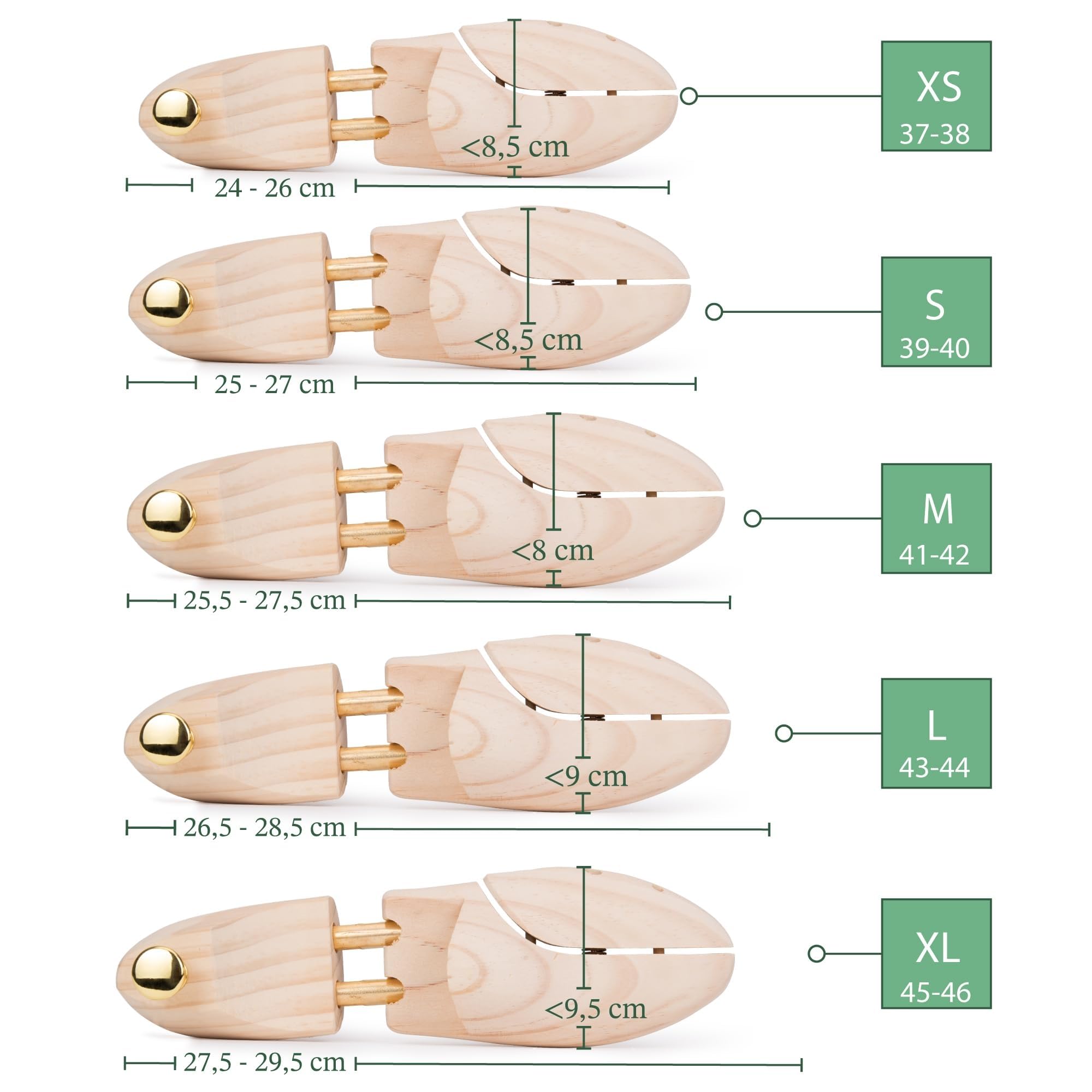 SULPO Embauchoirs pour chaussures homme et femme en bois de pin - Pour une durée de vie prolongée de vos chaussures - Design élégant