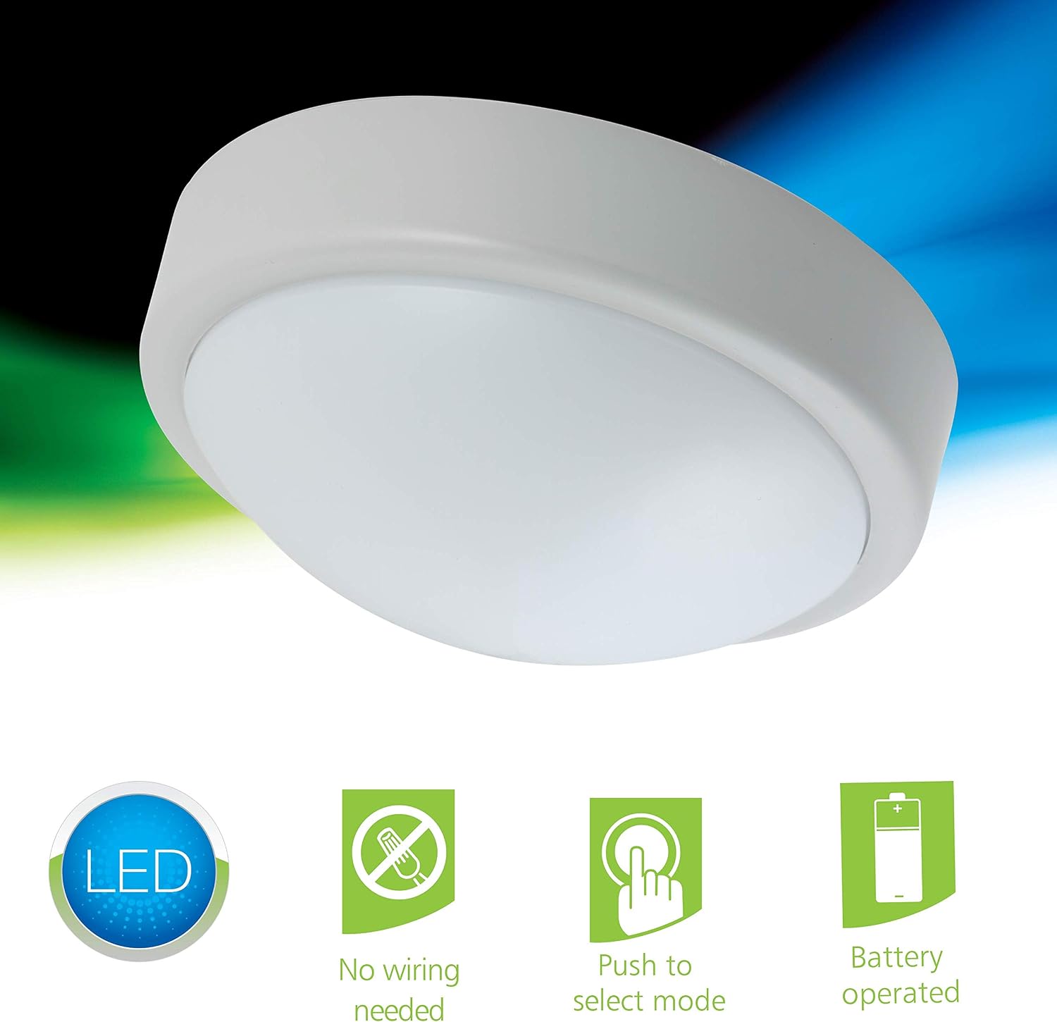 Energizer Tap Light, Battery Operated, Soft, Push On/Off Wireless, Portable and Convenient, Perfect for Under Cabinets, Closet, Attic, Nursery, 47868, 4-Pack, 4 Pack, White