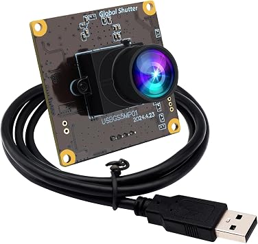 ELP 5MP Global Shutter 50fps USB Camera Module for Computer UVC USB2.0 Lightburn Cam for Laser Engraver High Speed 60fps PC Camera Wide Angle Webcamera for Live Streaming 100Low Distortion Lens