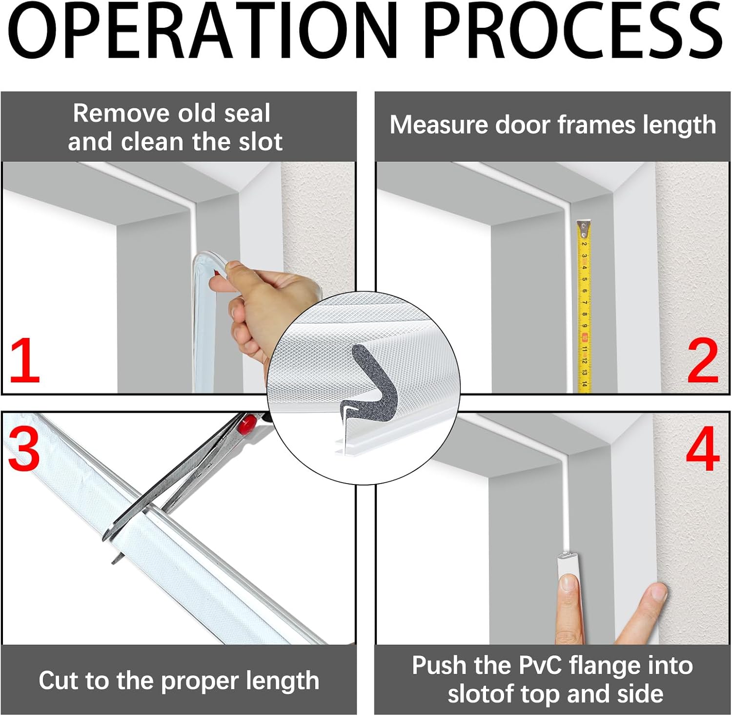 40ft Door Weather Stripping Soundproof Door Seals Door Frame Window Weather Stripping for Large Gaps and Easy to Install Gaps Weather Stripping Door Seals (White)