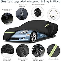 Vista 2 de para C6 Corvette Funda Completa para Auto Resistente al Agua, Fundas para Auto al Aire Libre a Prueba de Viento, Resistente para Todo Clima