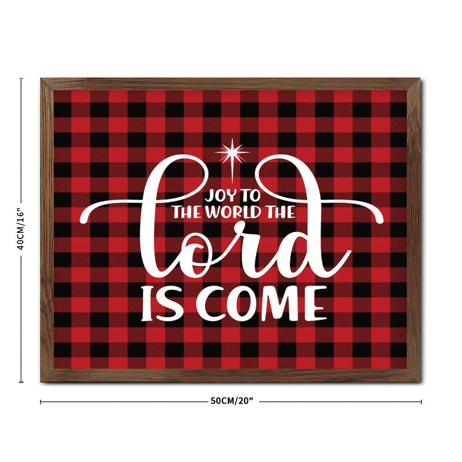 Joy to The World The Lord Is Come Holzgerahmtes Wanddekor-Schild Wanddekoration Bauernhaus Weihnachten Weihnachtskrippe Schilder niedliches Holzschild für Tisch Kinderzimmer Eingangsbereich 40,6 x