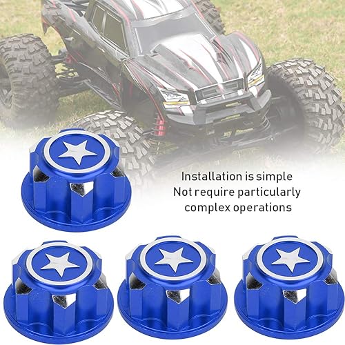 Miniatura 7 de Tuerca de rueda hexagonal, 4 tuercas de metal de 0.669 in para montaje de rueda hexagonal, compatibles con automóvil (Mazarine)