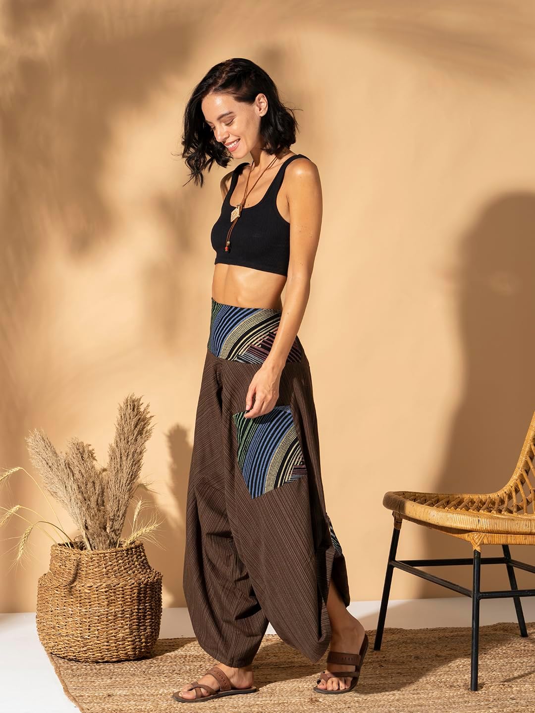 Rave Clothes for Women Palazzo Pants, Dance Yoga Pants Comfy Lounge Pants shamanic Clothing Women - Image 3