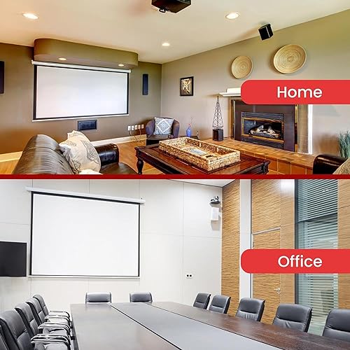 Miniatura 7 de Pyle - Pantalla de proyección universal PRJS enrollable desplegable soporte de pared Blanco