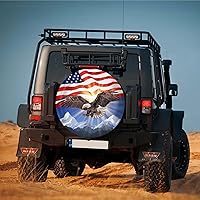 Vista 4 de Cubierta de Neumático de Repuesto Bandera de Águila Americana Poliéster Universal Impermeable Protección contra la Corrosión Cubiertas de Rueda