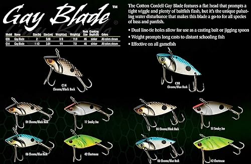 Miniatura 2 de Cotton Cordell Gay Blade Spinner-Cebo señuelo de pesca - Ideal como cebo de fundición o cuchara jigging
