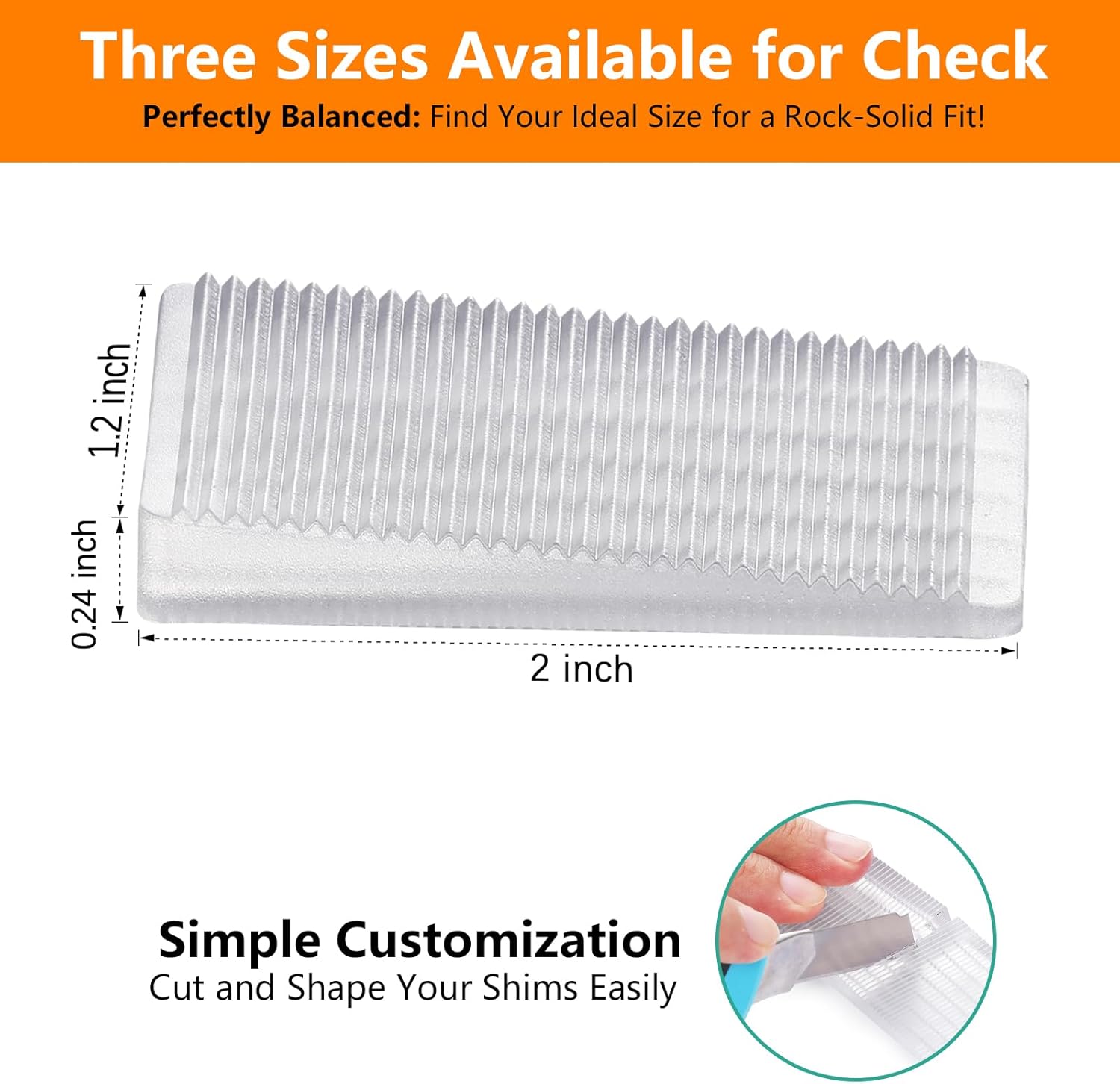 Flexible Plastic Shims 12pcs Kit Size Variety | Clear Leveling Kit for Home Improvement | Furniture Leg Stabilizers | Table & Toilet Shims - Trim-to-Fit Wedges | Stackable Design | Furniture Levelers