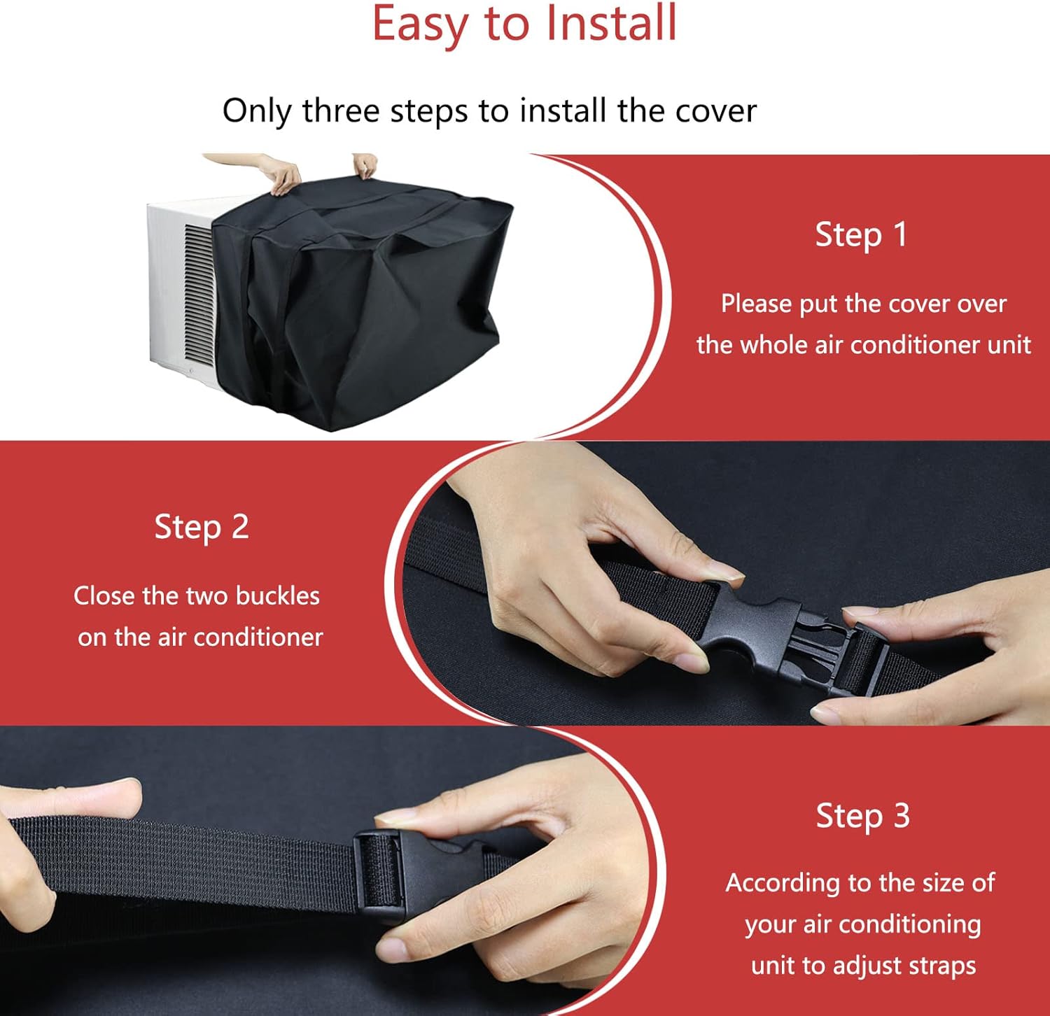 Xeeol Air Conditioner Covers for Window Units, Window AC Cover for Outside Units, 600D Wall Air Conditioning Cover for Winter - Waterproof, Snowproof, Windproof (17Wx12Dx13H inches) : Home & Kitchen
