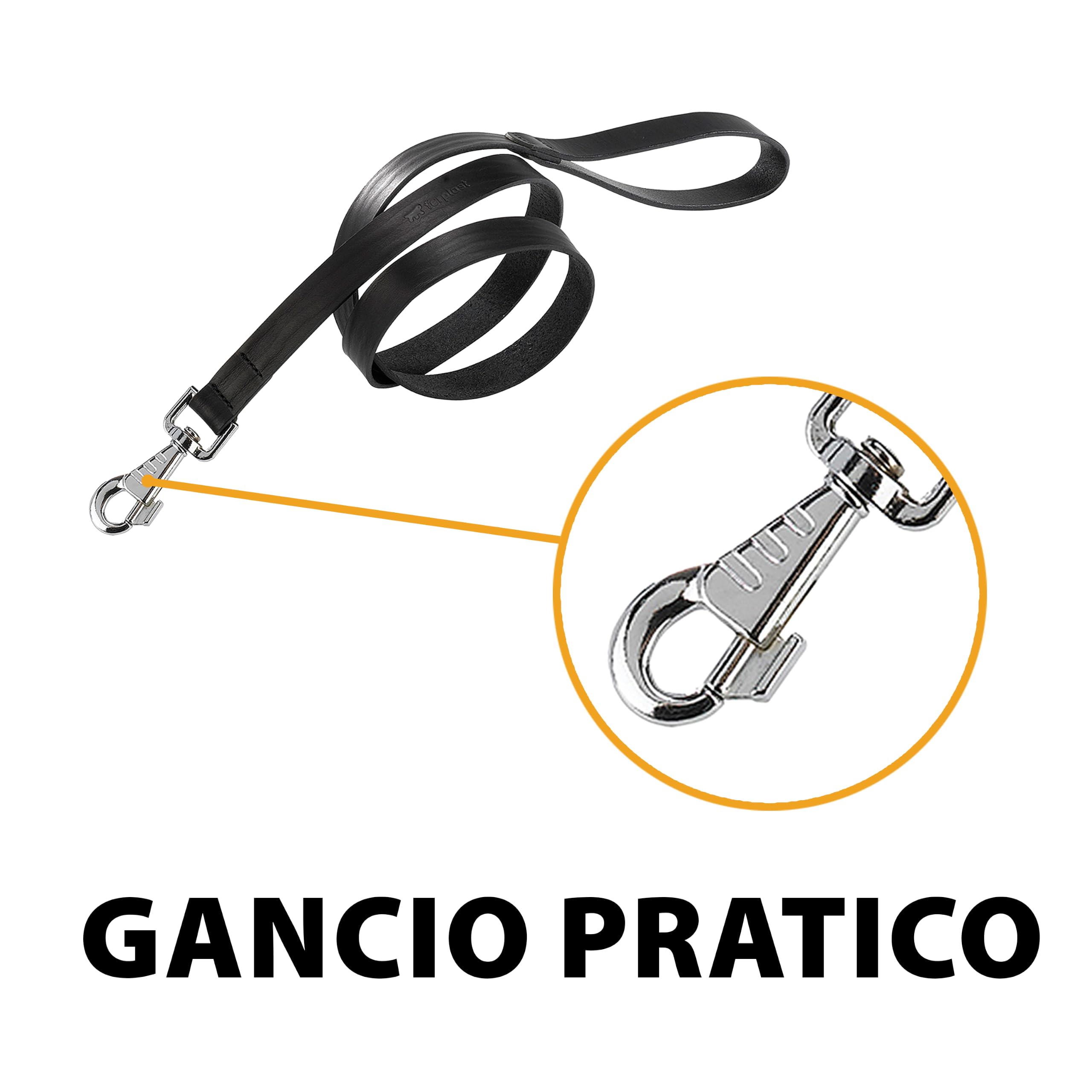 Ferplast Guinzaglio vera pelle cane cani nero cuoio naturale FERPLAST