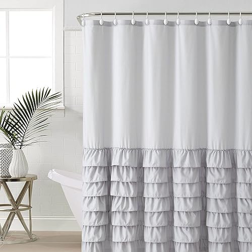 Miniatura 8 de Ganchos para cortina de ducha, anillos decorativos para cortina de ducha, ganchos de ducha de metal resistentes al óxido para baño, anillos de ducha