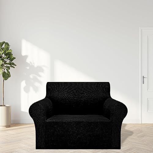 Vista 144 de Cupuamon Fundas elásticas para sofá de 3 cojines, funda protectora de muebles con parte inferior elástica de tela jacquard a cuadros pequeños