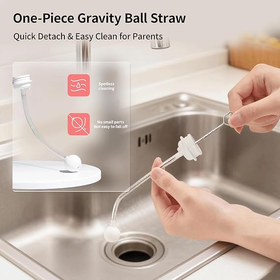 Pigeon Sippy Straw Conversion Kit for Babies 12M+ | Soft Silicone Sipper Spout, Weighted Straw & Cleaning Brush | Smooth Bottle-to-Cup Transition