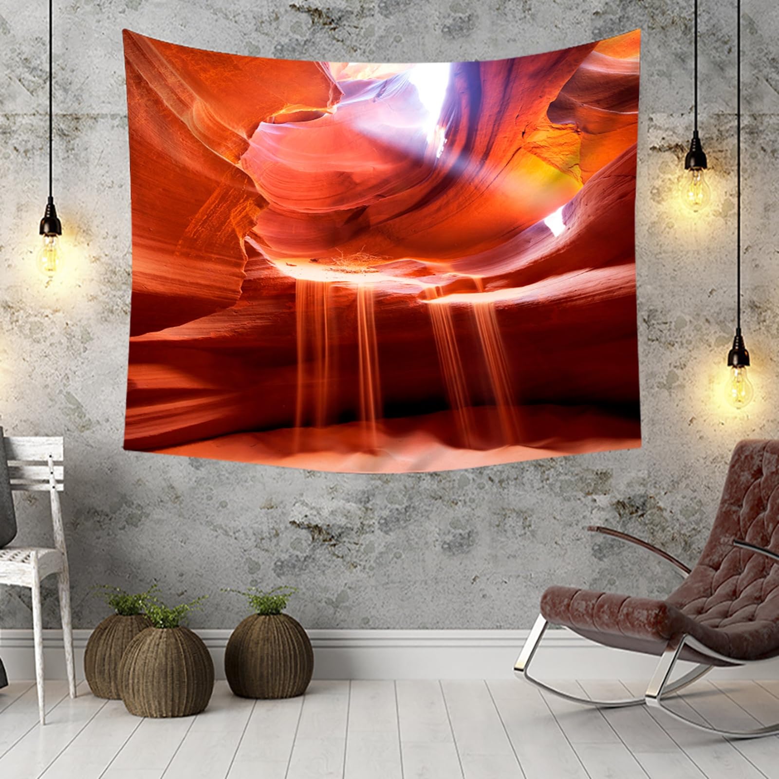 RDSGYZ Zasłona ścienna z motywem natury, dywan ścienny 240 x 260 cm, kanion antylopy, ozdoba na ścianę, chusta na ścianę, dywan ścienny, do sypialni, pokoju dziecięcego
