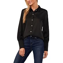 CeCe Women's Button Down Long SLV Collared Tall Cuff Blouse 060 Button Down Long SLV Collared Tall Cuff Blouse 060