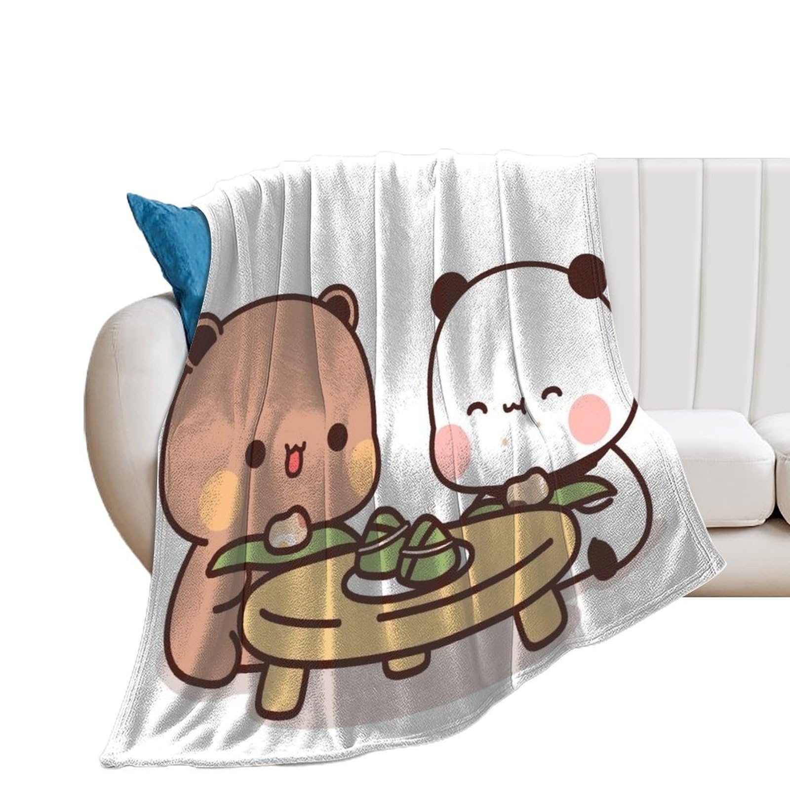 Couverture flanelle Panda Bear Hug cadeau idéal pour salon chaleureux