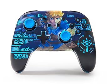 PowerA Enhanced Wireless Controller for Nintendo Switch with Lumectra - Wake Up Link, Gamepad, Game Controller, Bluetooth Controller, Rechargeable