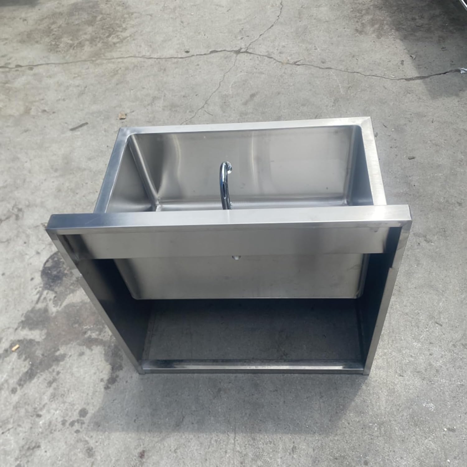 Commercial Mop Sink, Stainless Steel Mop Service Basin, Utility Mop Bucket with Faucet for Balcony Bathroom Kitchen Restaurant Business Outdoor