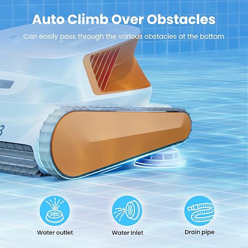 Miniatura 5 de Hydro3 - Limpiador robótico de piscina, aspiradora de piscina inalámbrica de 150 W para piscina enterrada/sobre tierra máximo de 861 a 1070 pies