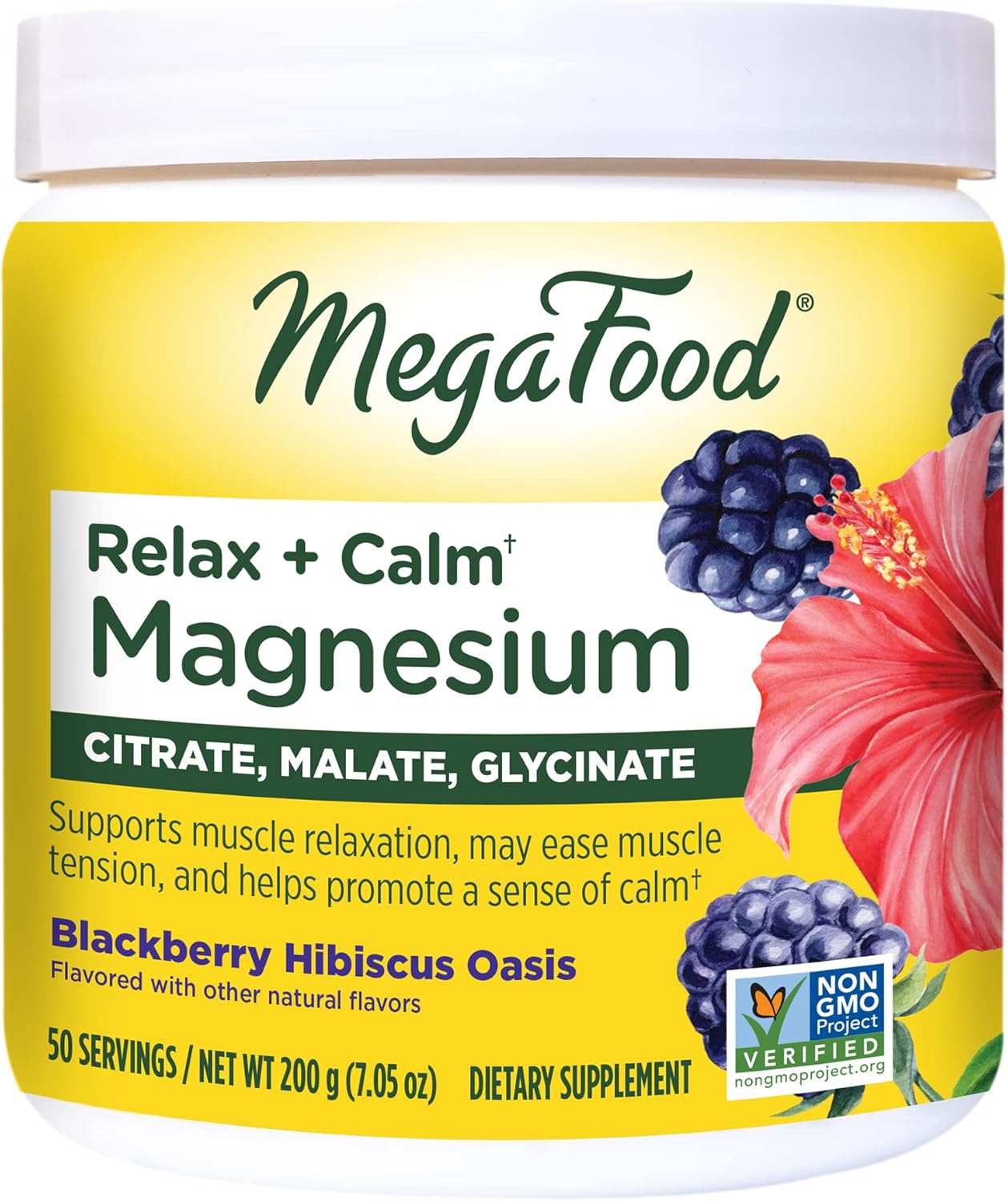 MegaFood Relax Calm Magnesium Formulado con citrato malato y