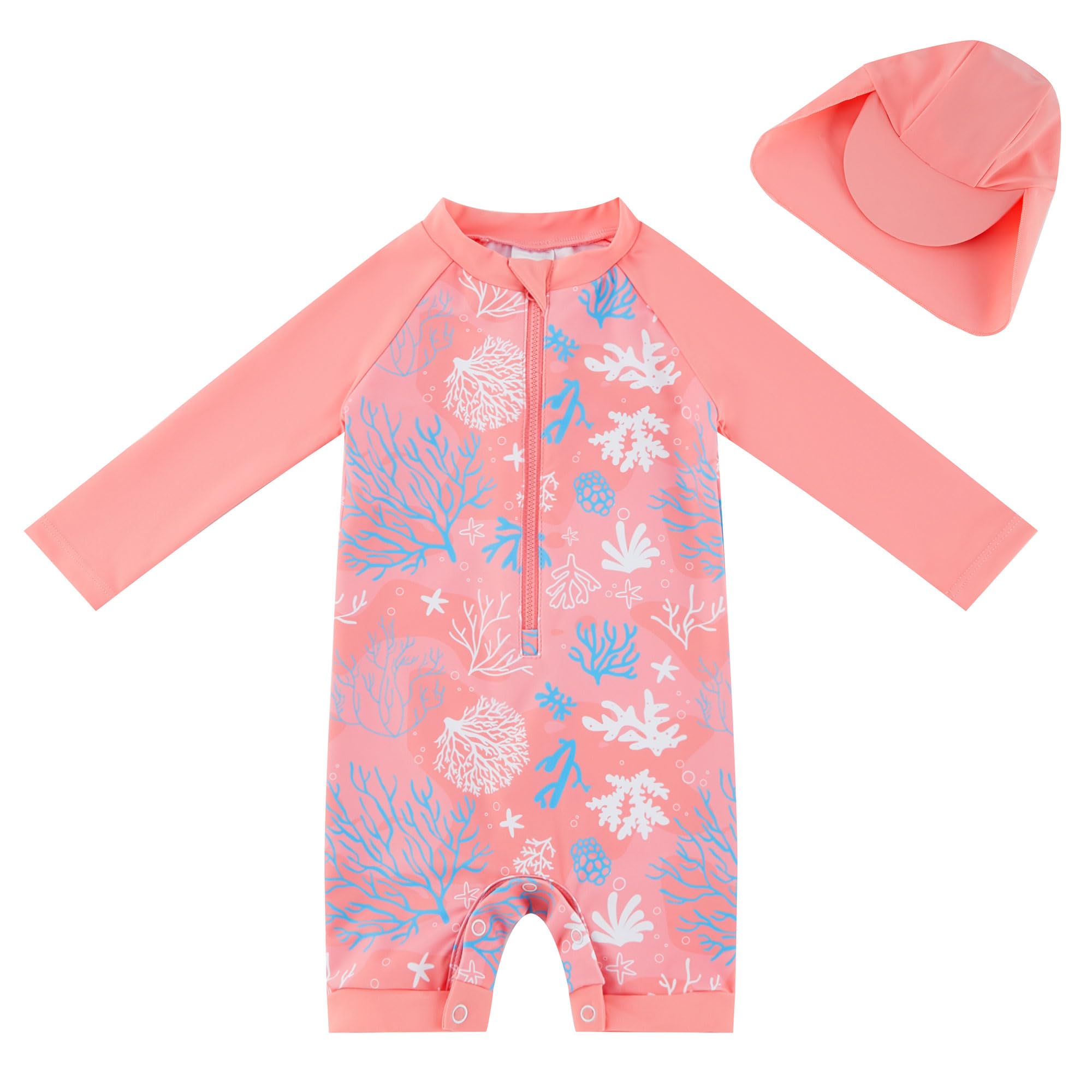 UMELOK Baby Badebekleidung Mädchen Badeanzug mit Sonnenhut UV Schutz